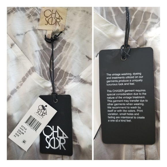 Chaser Blouson Sleeve Tie Front & Button Peplum - Picture 5 of 10